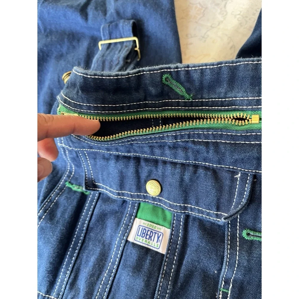 Men's Liberty Blue Denim‎ Bib Overalls Size 40x30 Vintage 90s Workwear Carpenter